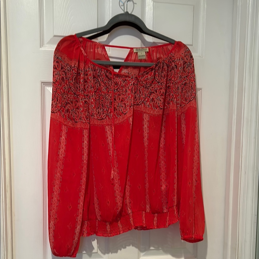 Red Bohemian Blouse